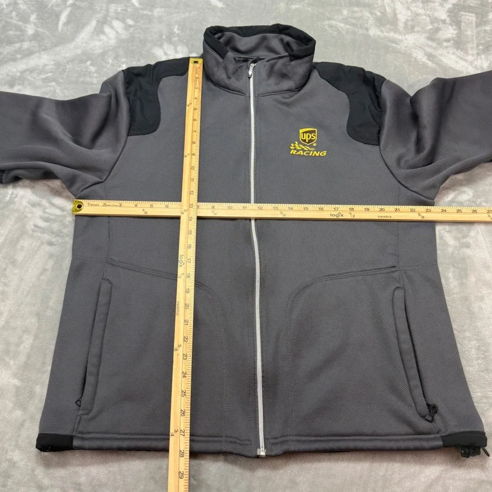OGIO UPS Racing Jacket Mens XL‎ Full Zip Fleece Lined Gray Black